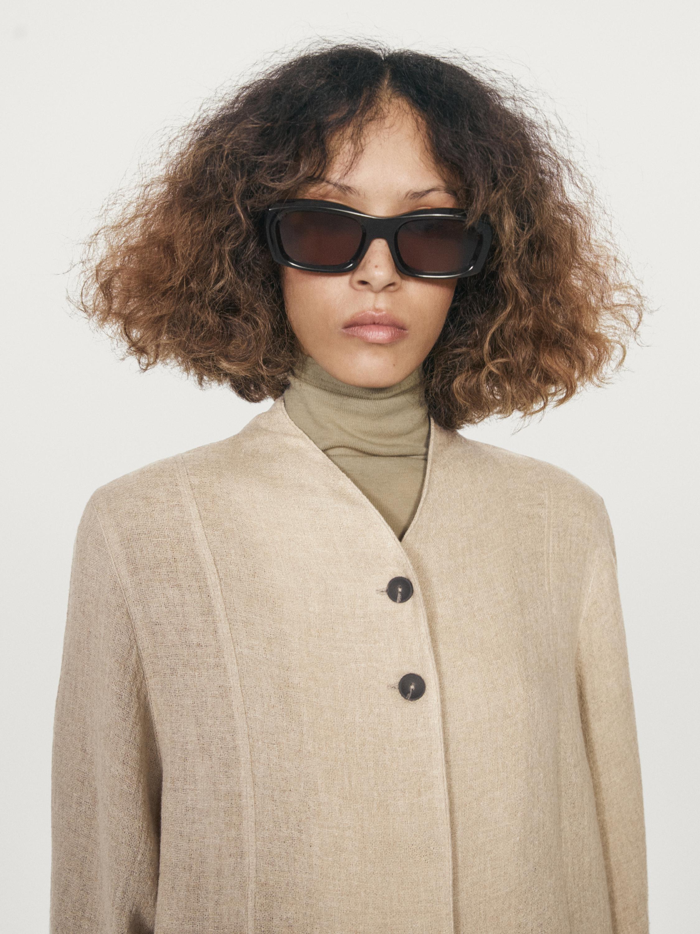 Surchemise à boutons visibles en laine